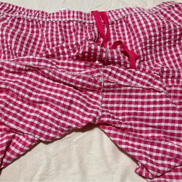Pink Gingham Seersucker Shorts | Drawstring Waist | Size XL (16-18) | 9” Inseam - Picture 8 of 10